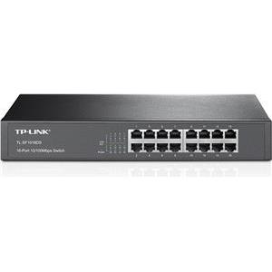 TP-Link TL-SF1016DS 16-port Unmanaged Switch, 16×10/100M RJ45 ports, 1U 19