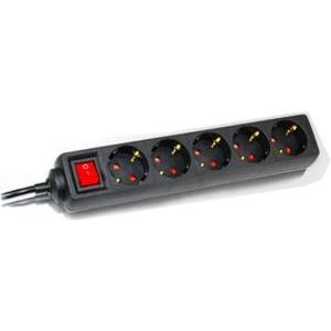 Produžni kabel, 5 utičnica., 1.4 m, crna