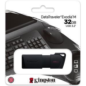 Kingston 32GB USB 3.2 Gen 1 DataTraveler Exodia M (Black + Black)