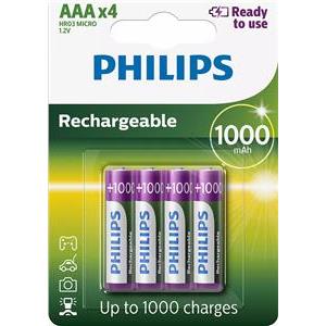 Baterija PHILIPS Rechargeables R03B4RTU10/10, tip AAA, punjive, 1000 mAh, 4kom