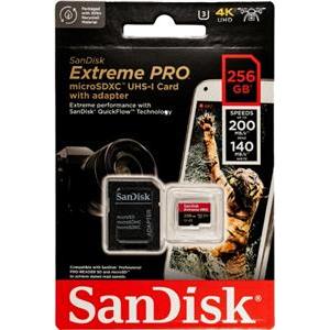 SanDisk microSDXC Extreme Pro 256GB 200/140 MB/s A2 C10 V30 UHS-I U3