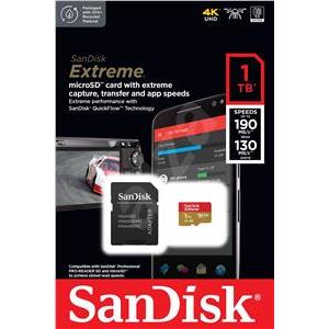 SanDisk microSDXC Extreme 1TB 190/130 MB/s A2 C10 V30 UHS-I U3