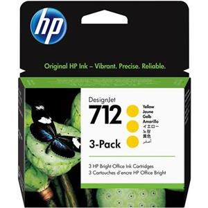 HP 712 - 3-pack - yellow - original - DesignJet - ink cartridge