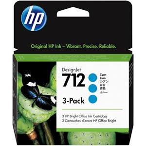 HP 712 - 3-pack - cyan - original - DesignJet - ink cartridge