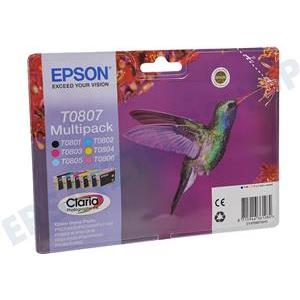 Epson T0807 Multipack - 6-pack - black, yellow, cyan, magenta, light magenta, light cyan - original - ink cartridge