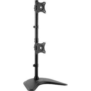 StarTech.com Vertical Dual Monitor Stand - Supports Monitors 13 to 27 - Adjustable - Computer Monitor Stand for Double Stacked VESA Monitors - Black (ARMBARDUOV) - stand