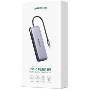 Ugreen USB-C Hub 9v1 4K HDMI, 4K DP, VGA, RJ45, 2xUSB 3.2, MicroSD - box