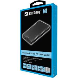 Sandberg Powerbank USB-C PowerDelivery 100W 38,400mAh portable battery