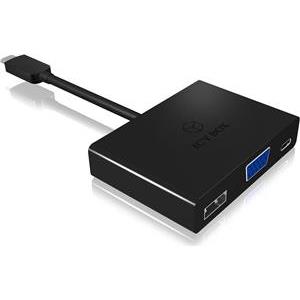 ICY BOX IB-DK4032-CPD - external video adapter - Parade PS176 - black
