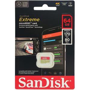 SANDISK MEMORIJSKA KARTICA MicroSDXC™ UHS-I V30 EXTREME 64GB 170MB/s