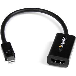 StarTech.com Mini DisplayPort to HDMI Audio / Video Converter - mDP 1.2 to HDMI Active Adapter for Ultrabook / Laptop - 4K @ 30Hz - Black (MDP2HD4KS) - video converter - black