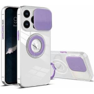 MM TPU IPHONE 14 PRO CLEAR CAM AND RING, 2mm purple