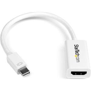 StarTech.com Mini DisplayPort to HDMI 4K Audio / Video Converter - mDP 1.2 to HDMI Active Adapter for MacBook Pro/Air - 4K @ 30Hz - White (MDP2HD4KSW) - video converter - white