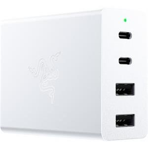 Wall charger Razer 4-port USB-C 130W GaN, 2x USB-C PD 100W, 2x USB-A 18W, White