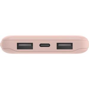 Belkin BOOST CHARGE (10000 mAH) Power Bank with USB-C 15W - Dual USB-A - 15cm USB-A to C Cable - Pink