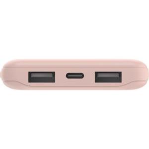 Belkin BOOST CHARGE (10000 mAH) Power Bank with USB-C 15W - Dual USB-A - 15cm USB-A to C Cable - Pink