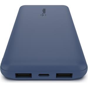 Belkin BOOST CHARGE (10000 mAH) Power Bank with USB-C 15W - Dual USB-A - 15cm USB-A to C Cable - Blue