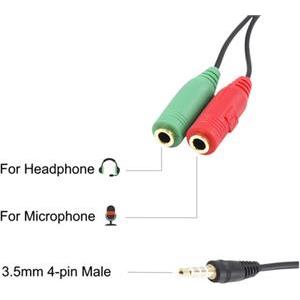 Adapter Headset converter Dual to Single, 3.5 mm, 15 cm, Ewent