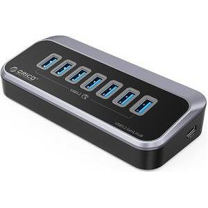 USB-C hub 7-port, 7x USB-A 3.2 Gen1, 5Gbps, black, ORICO M3U3-7A-10