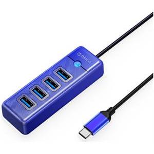 USB-C hub 4-port, USB 3.0, 0.15m, blue, ORICO PW4U-C3-015