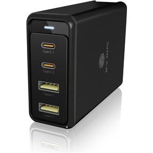 Icybox 4 port 100W USB charger with Power Delivery 3.0 and GaN support