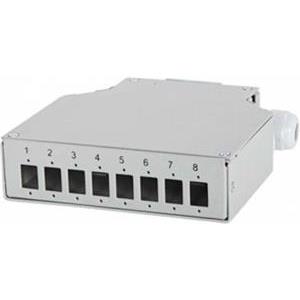 NFO Patch Panel DIN Rail, 8x SC Simplex LC Duplex