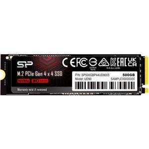 Silicon Power UD90 500GB M.2 2280 PCIe Gen4x4 & NVMe 1.4, 3D NAND, SLC cache + HMB, R/W: 4800/4200MB/s