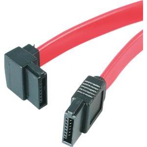 StarTech.com SATA to Left Angle SATA Serial ATA Cable - SATA cable - Serial ATA 150/300/600 - SATA (R) to SATA (R) - 1 ft - left-angled connector - red - SATA12LA1 - SATA cable - 30 cm