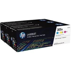 HP 305A - 3-pack - yellow, cyan, magenta - original - LaserJet - toner cartridge (CF370AM)