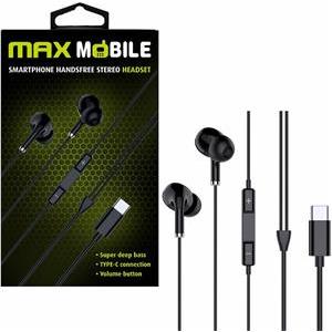 MAXMOBILE SLUŠALICE HANDSFREE WE08TYPE-C crna