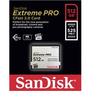 512 GB CFAST 2.0 SANDISK EXTREME Pro 525MB/s SDCFSP-512G