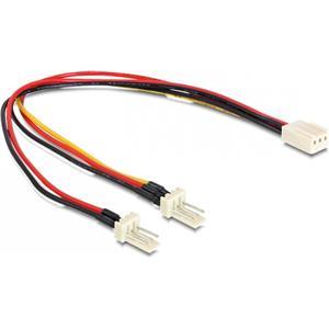 Intern Delock Lüfter Y Kabel 3 Pin Buchse > 2 x Molex 3 Pin Stecker 22cm