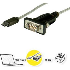 Roline pretvarač USB-C - Serial RS232, DB9, 1.8m