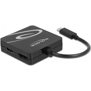 Adapter DELOCK, USB-C (M) na VGA/DVI/HDMI/DisplayPort (Ž), FHD@60Hz/4K@60Hz, crni