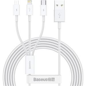 Kabel USB 3w1 Baseus Superior Series, USB do micro USB / USB-C / Lightning, 3.5A, 1.2m (bijela)