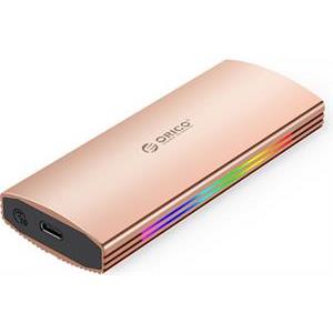 Case ext. for M.2 NVMe 2230-2280 to USB3.2 Gen2 Type-C, 10Gbps, RGB, ALU Rose Gold, ORICO M2R2-G2
