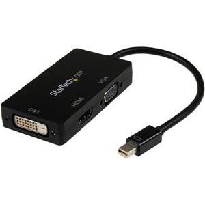 StarTech.com 3 in 1 Mini DisplayPort Adapter - 1080p - Mini DP / Thunderbolt to HDMI / VGA / DVI Splitter for Your Monitor (MDP2VGDVHD) - video converter - black