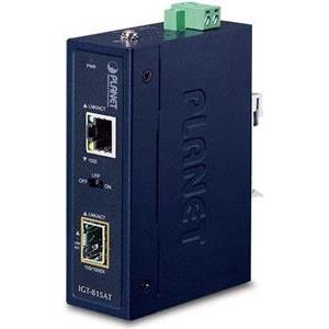 Planet Industrial Compact Size 100 1000 Base- Open Slot SFP to 1GbE RJ45 Media Converter (-40 to 75 C)
