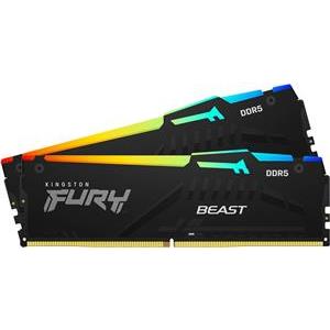 Kingston FURY Beast RGB - DDR5 - kit - 16 GB: 2 x 8 GB - DIMM 288-pin - 4800 MHz / PC5-38400 - unbuffered