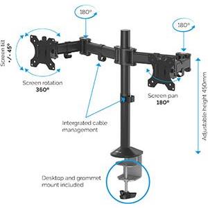 Fellowes arm for 2 Reflex monitors (8502601)