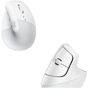 Miš LOGITECH Lift, optički, ergonomski, bežični, USB, bijeli
