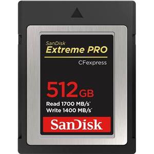 SanDisk SDCFE-512G-GN4NN, 512 GB, CFexpress, 1700 MB/s, 1400 MB/s, Black, SDCFE-512G-GN4NN