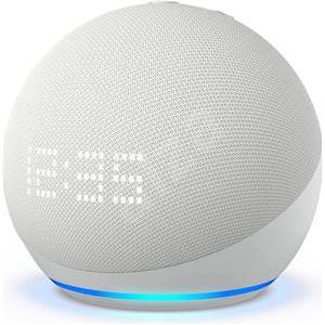 Amazon Echo Dot (5. Gen.) mit Uhr - Weiß