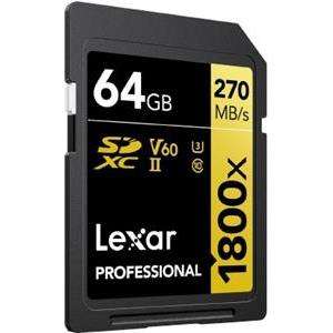 Lexar SDXC 64GB Professional 1800x UHS-II U3 ( 180/270 MB/s )