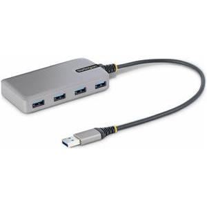 StarTech.com 4-Port USB Hub, USB 3.0 5Gbps, Bus Powered, USB-A to 4x USB-A Hub with Optional Auxiliary Power Input, Portable Desktop/Laptop USB Hub with 1ft (30cm) Attached Cable - USB Expansion Hub (