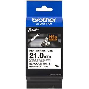 Brother Heat Shrink Tubing P-Touch HSe-251E - Roll 2.1 cm x 1.5 m - Black on White