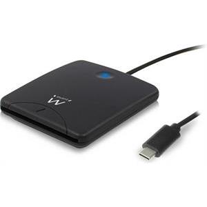Smart card reader, USB-C, black, Ewent EW1055