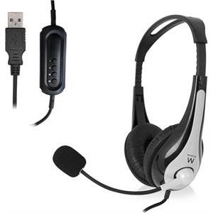 Headset Ewent, volume control, mic, USB, EW3565