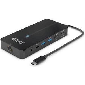 Docking station Club 3D 7-in-1, USB-C, 2x HDMI, 2x USB-A, RJ45, AUX, PD 100W, CSV-1595