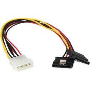 StarTech.com 12in LP4 to 2x Latching SATA Power Y Cable Splitter Adapter - 4 Pin LP4 to Dual SATA Y Splitter - power adapter - 30 cm